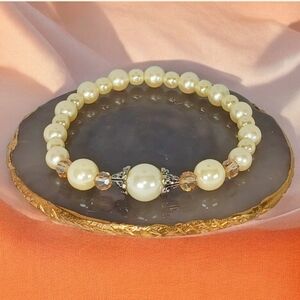 Pearl Stretch Bracelet Slip On Style Y2K Vanilla Girl Balletcore Mermaidcore